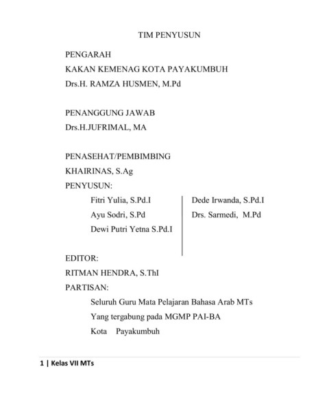Bahan Ajar Bahasa Arab Kelas 7 Semester Genap 2021 Flip Ebook Pages 1 44 Anyflip Anyflip