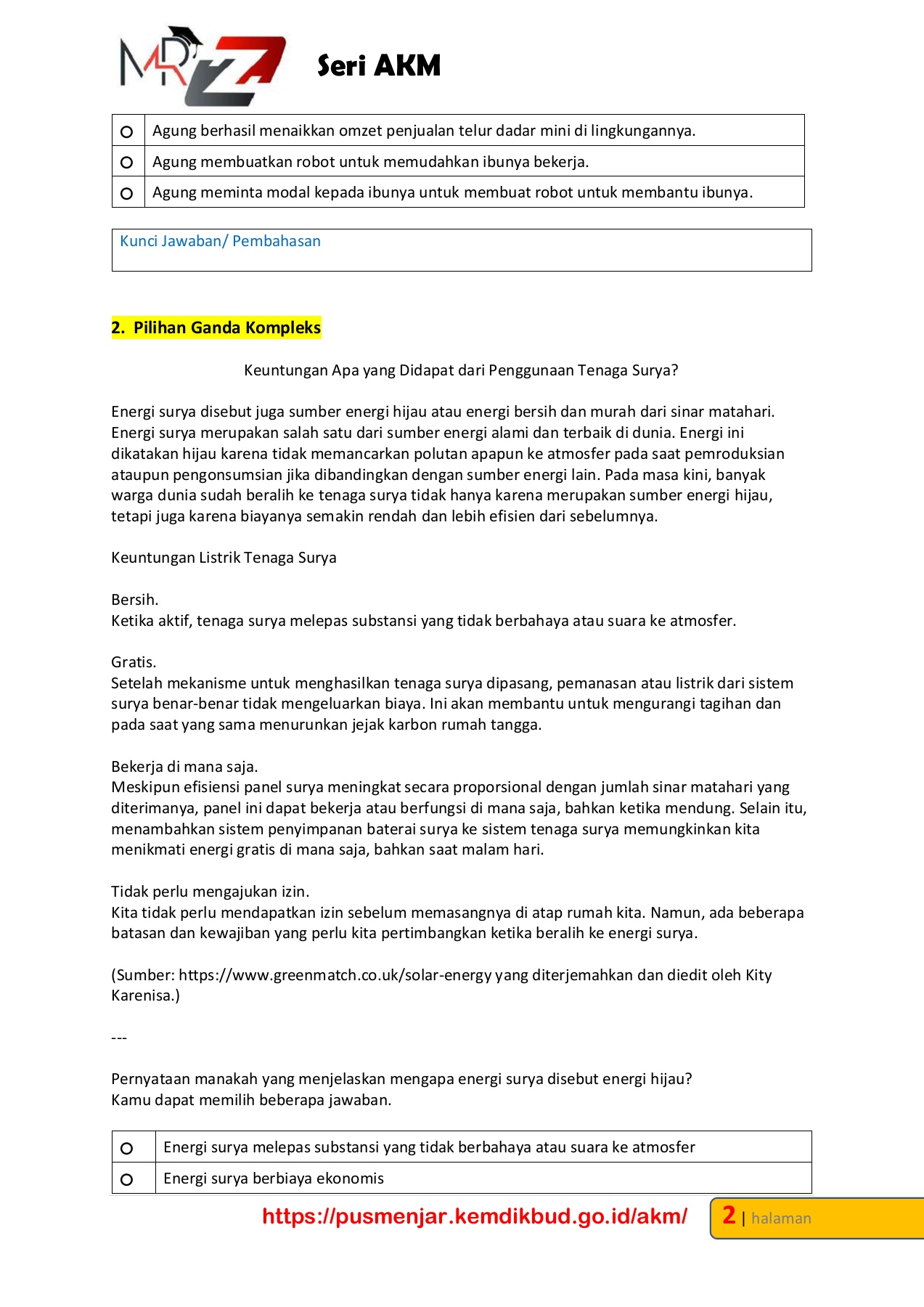 Bank Soal Akm Level 5 6