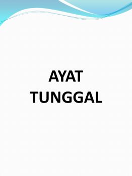 Ayat Tunggal