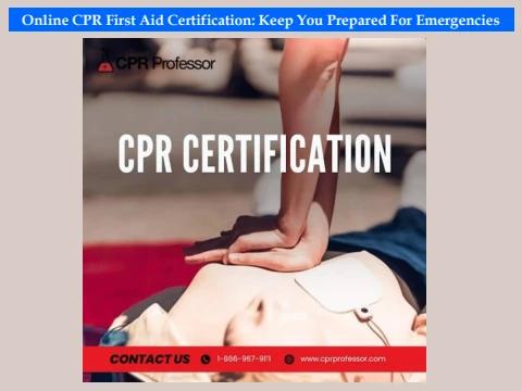 Get Your Online CPR Certification at CPR Professor