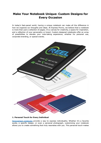 Make Your Notebook Unique Custom Designs for Every Occasion