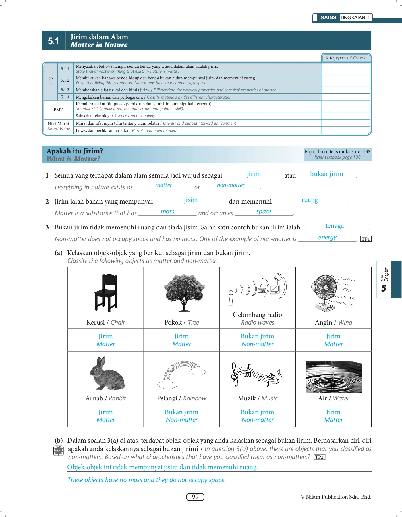 Form 5 Science Example SCIENCE FORM 1: CHAP 5(exercise)