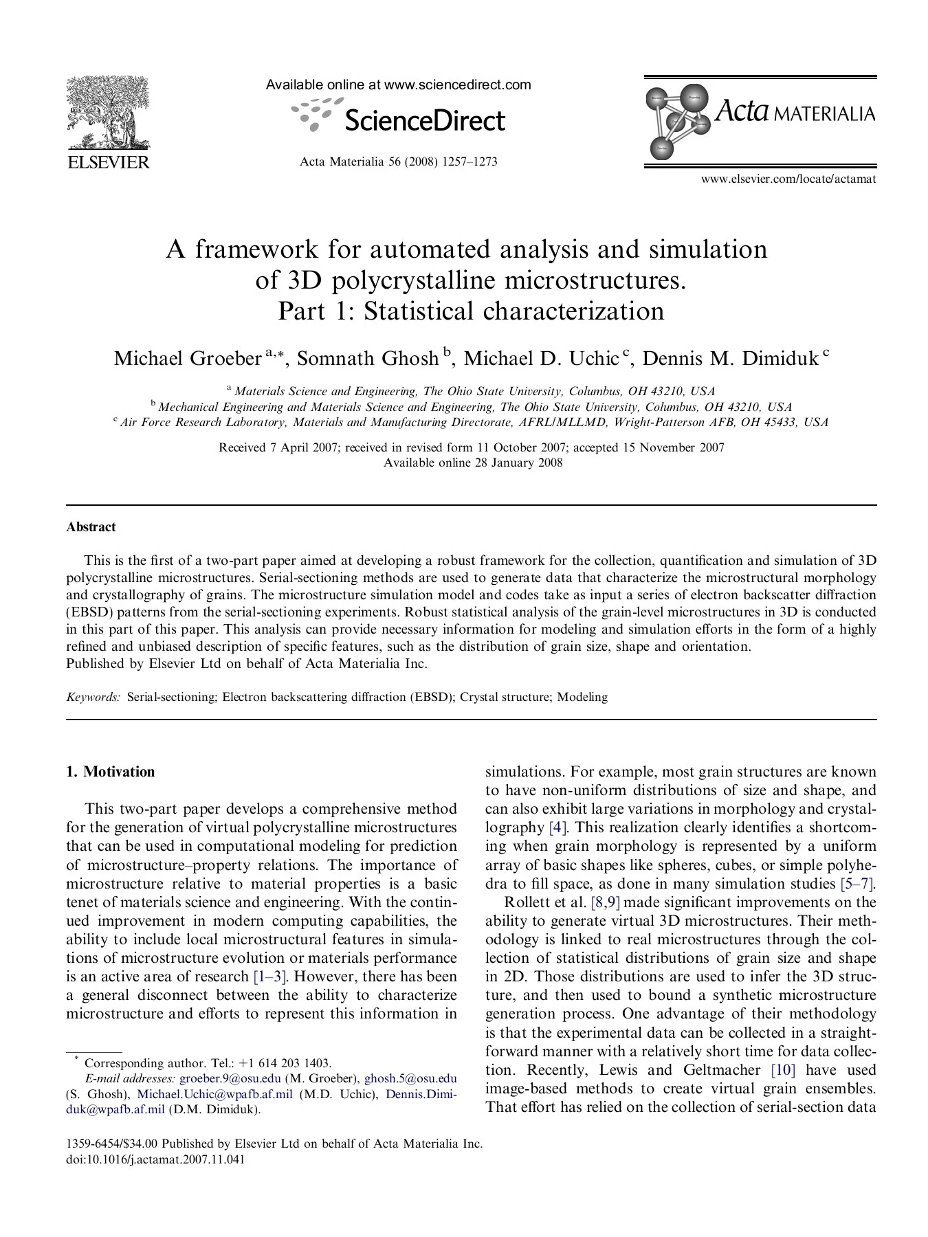 A framework for automated analysis and simulation of 3D ...