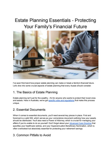 Estate Planning Essentials - Protecting Your Family's Financial Future