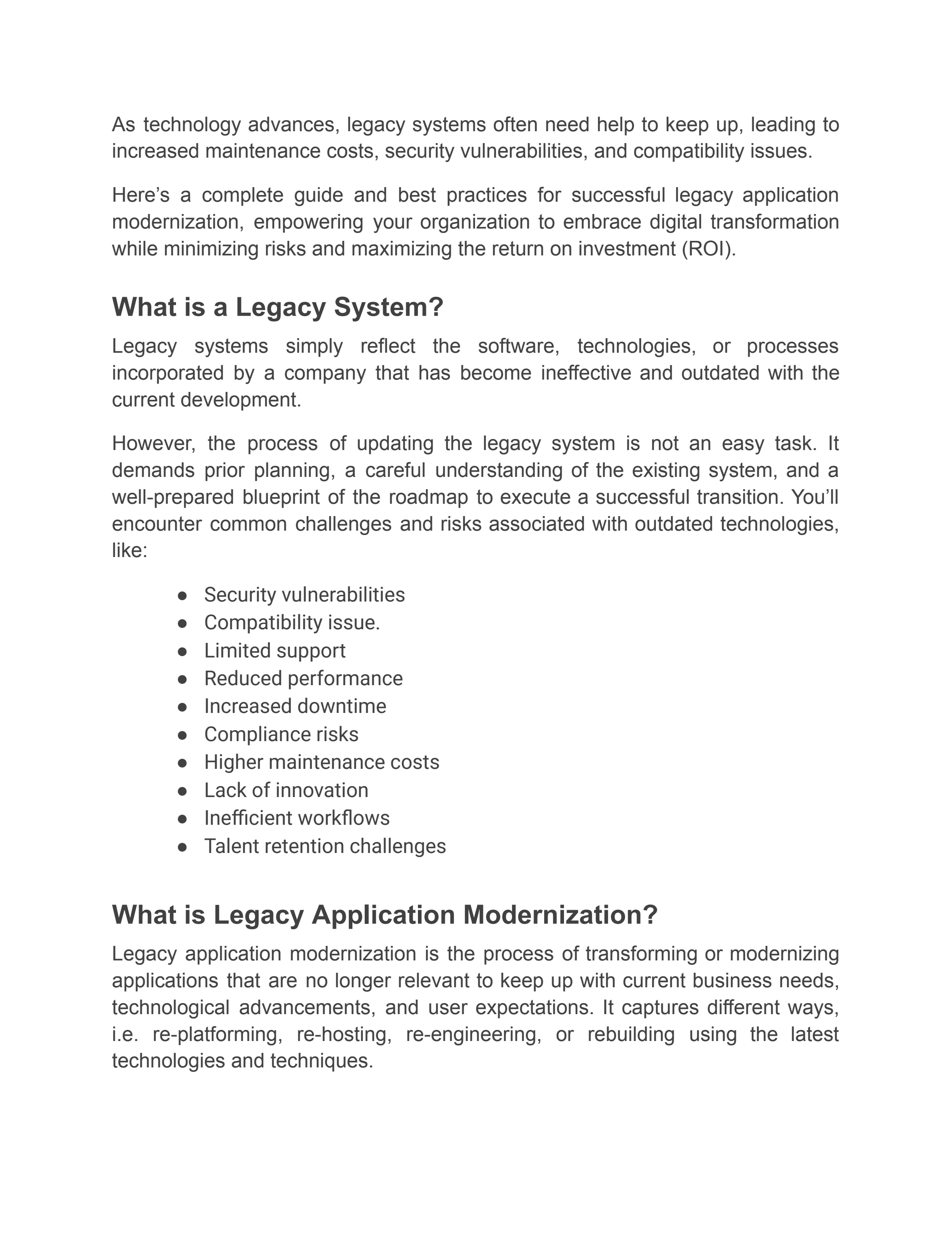 The Roadmap to Success with Legacy Application Modernization