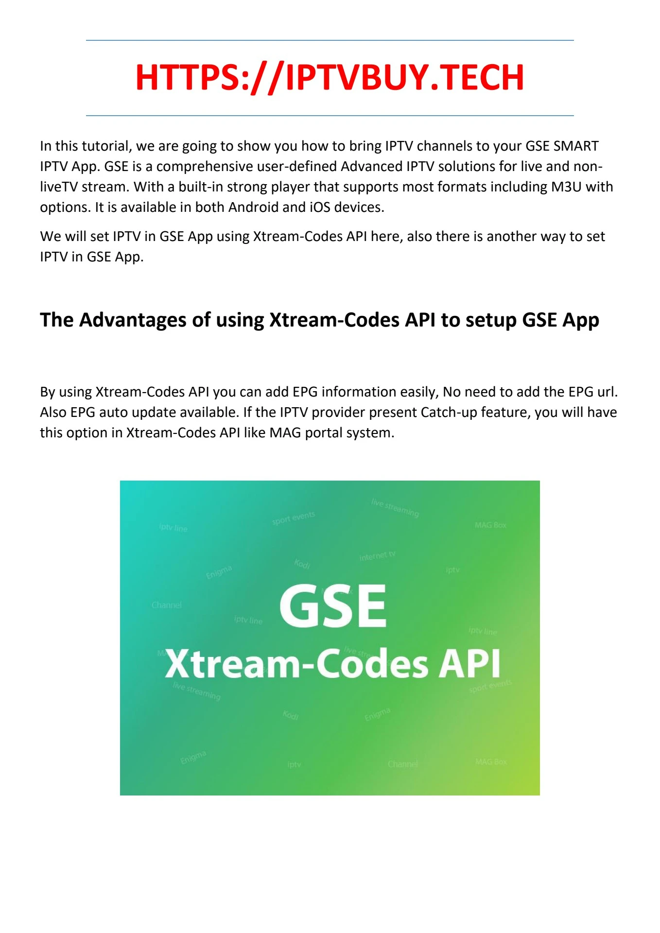 How To Setup IPTV on GSE Using Xtream Codes API