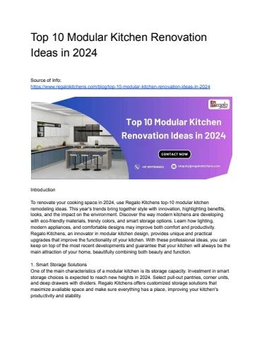 Top 10 Modular Kitchen Renovation Ideas in 2024 - it nucleus Flip PDF ...
