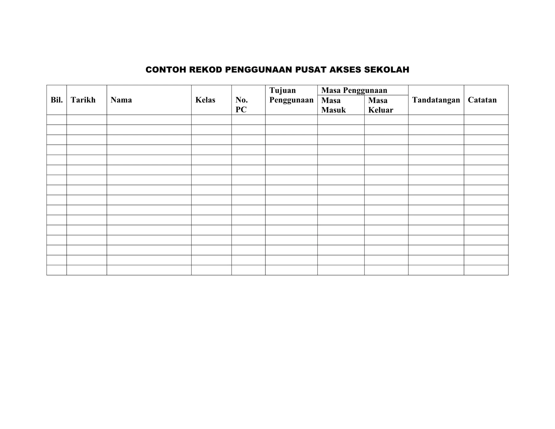 Contoh Rekod Index contoh_rekod_penggunaan_pusat_akses_sekolah
