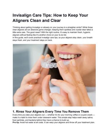 Invisalign Care Tips_ How to Keep Your Aligners Clean and Clear