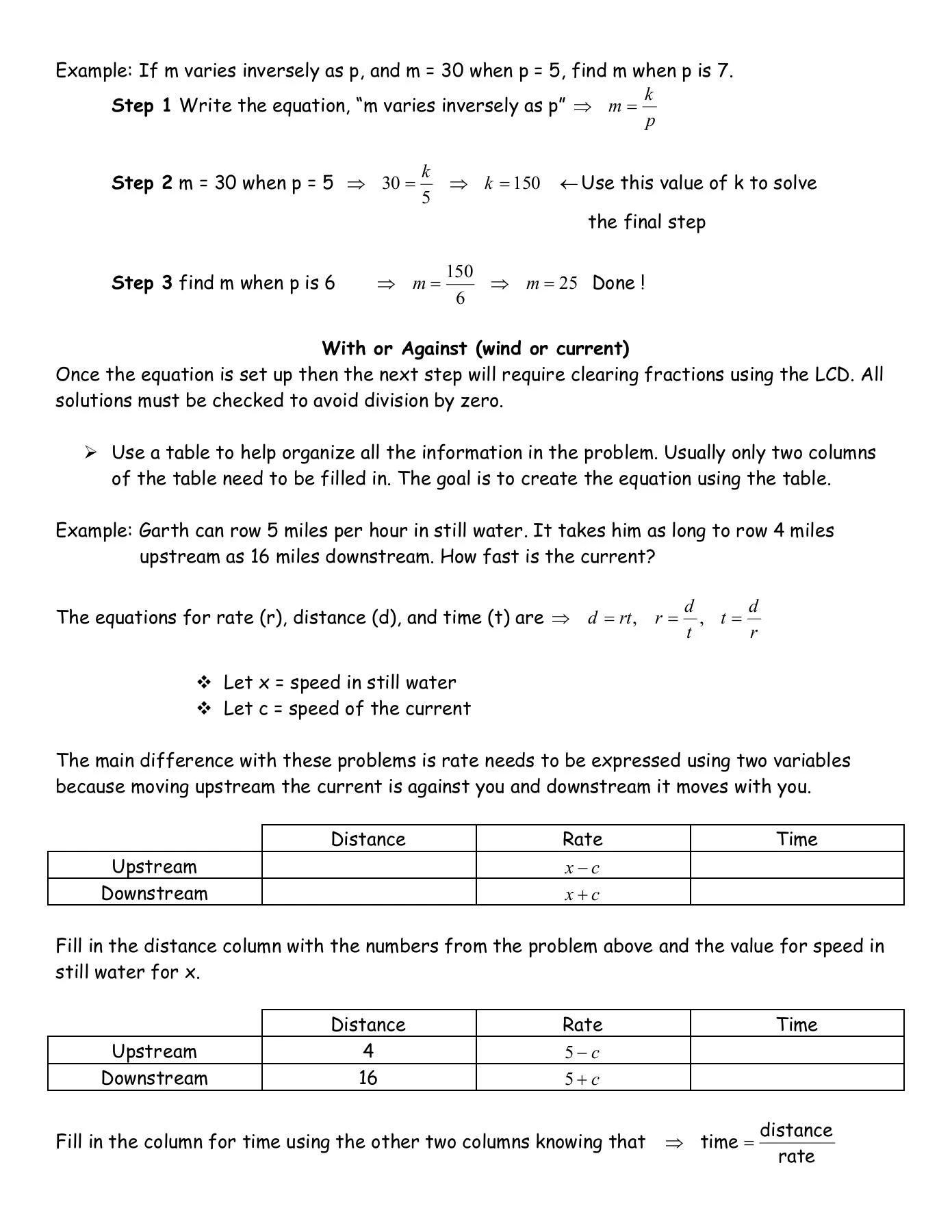10 Math 51 Application problems with rational expressions