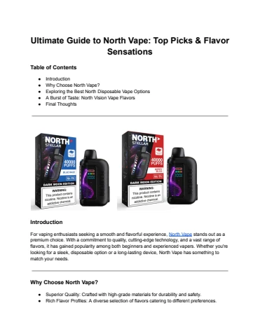 north vape best flavors North Vapes main image 0