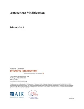 Antecedent Modification - National Center on Intensive ...