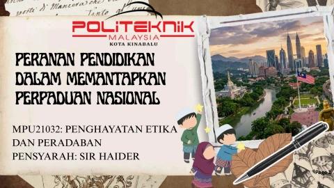Ffmn E-Folio Peranan Pendidikan dalam Memantapkan Perpaduan Nasional