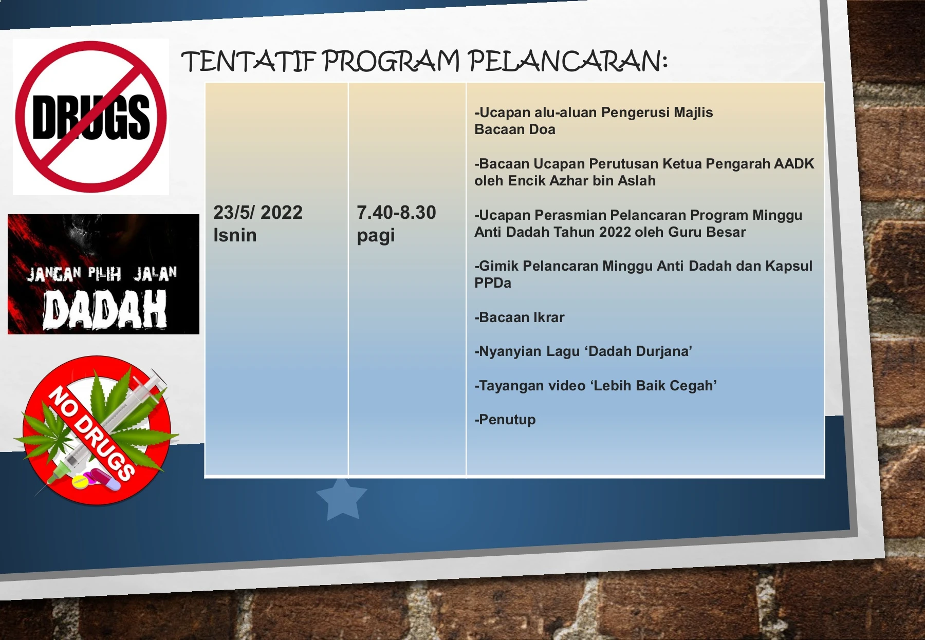 Program Anti Dadah BUKU PROGRAM ANTI DADAH 2022