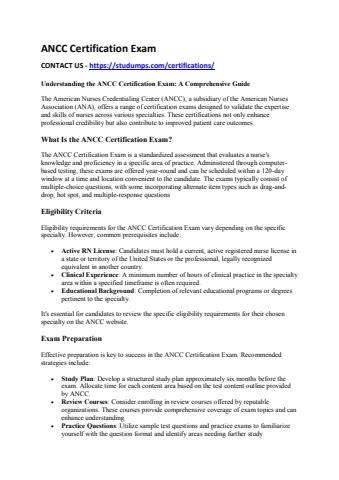 ANCC Certification Exam