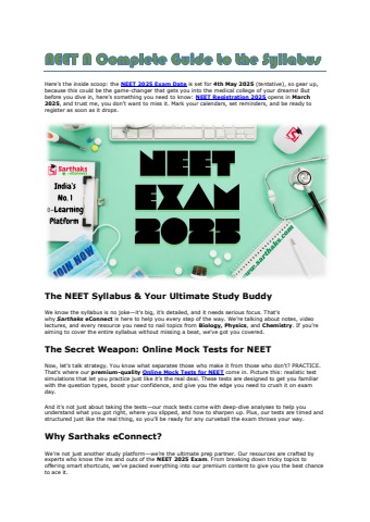 NEET A Complete Guide to the Syllabus