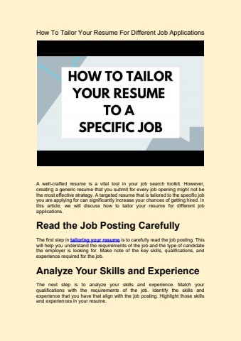 How to Write a Winning Resume for Every Job You Apply For - Precious ...