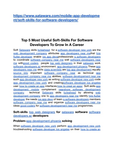 Top 5 Most Useful Soft-Skills For Software Developers To Grow In A ...