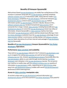 Benefits Of Amazon DynamoDB - idatascientist24 Flip PDF | AnyFlip