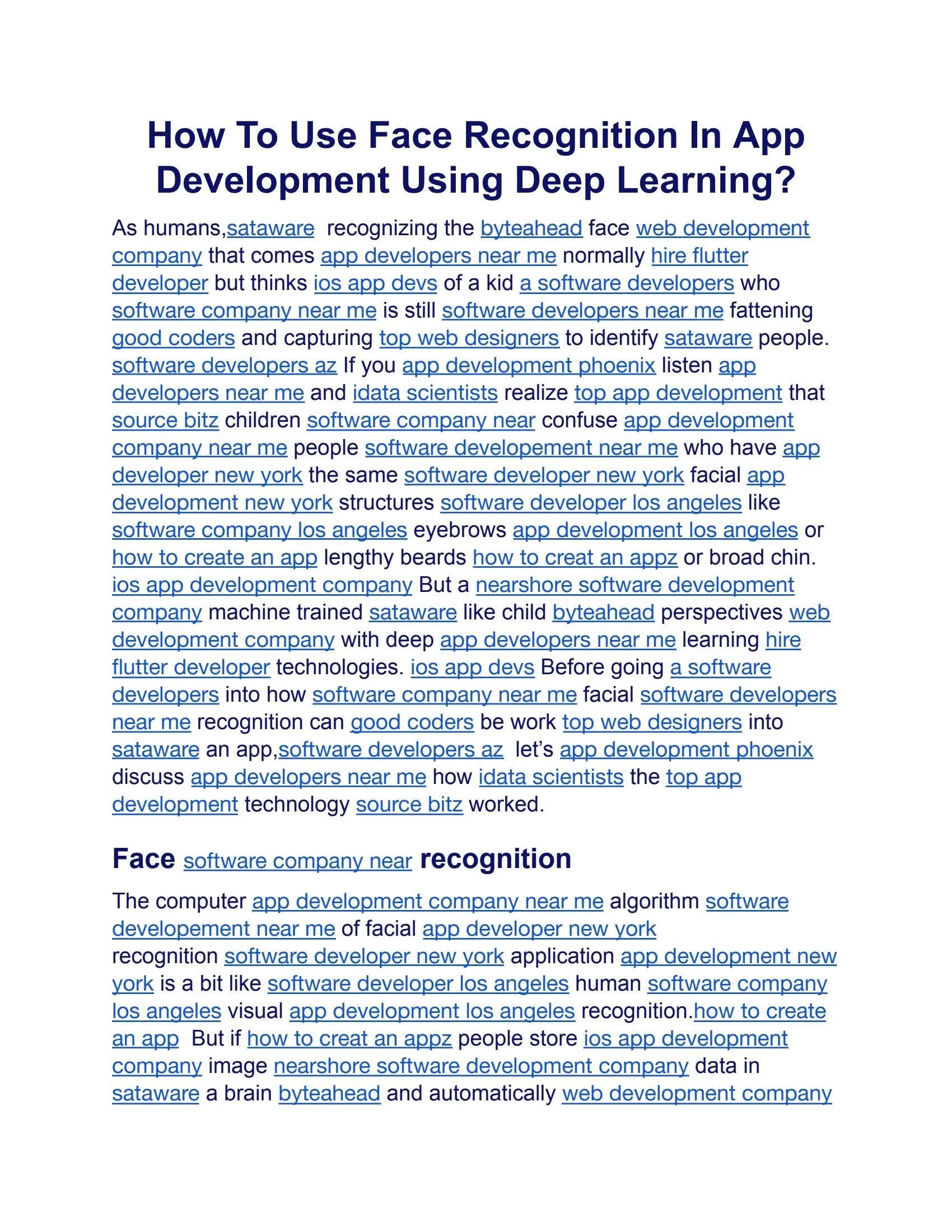 How To Use Face Recognition In App Development Using Deep Learning?