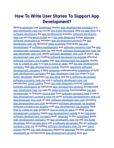 Write Storeis How to write stories to support app development? - idatascientist24 ...