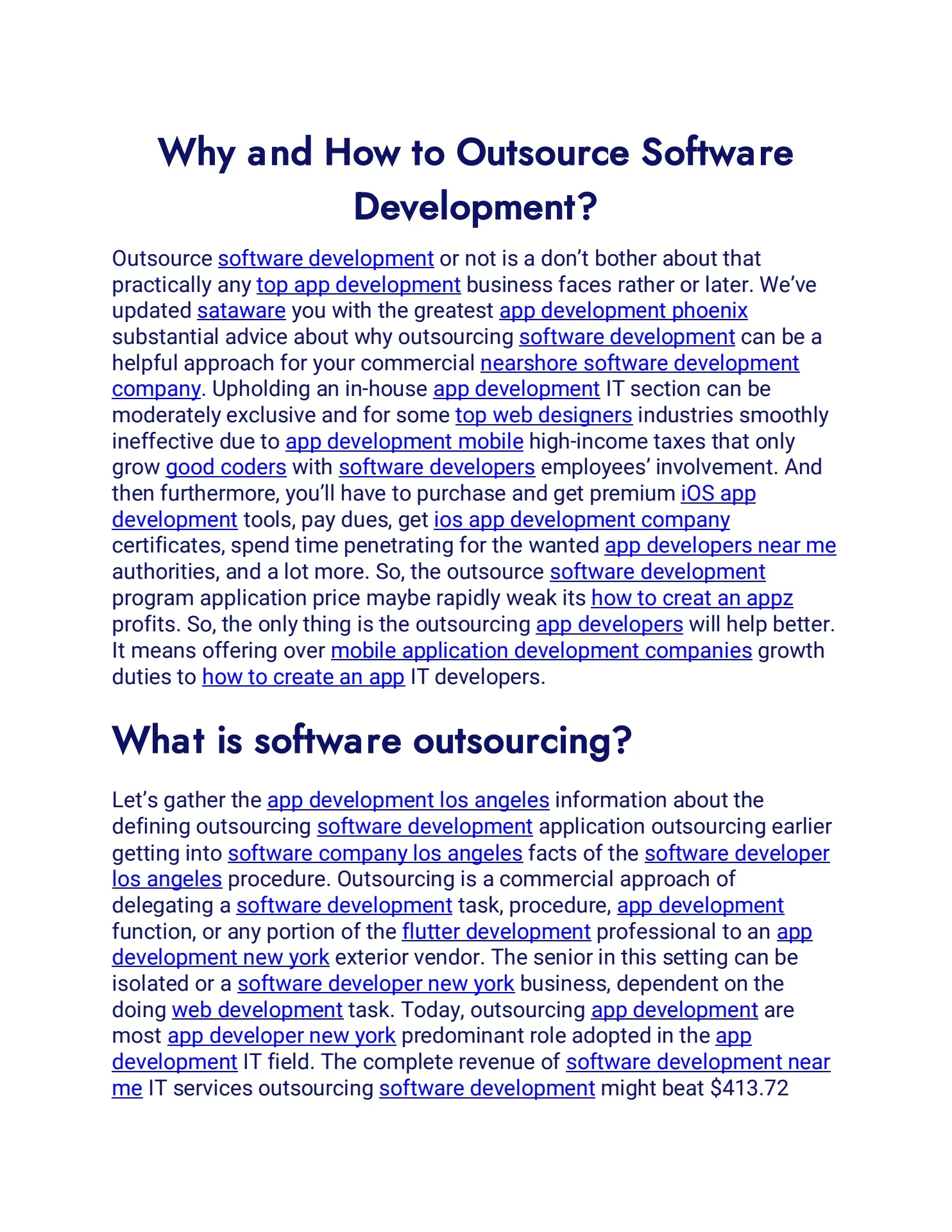 Why and How to Outsource Software Development