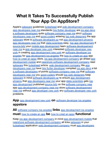 What It Takes To Successfully Publish Your App On AppStore.docx ...