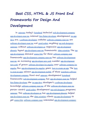 Best CSS, HTML & JS Front End Frameworks For Design And Development (1)