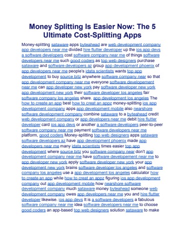 Money Splitting Is Easier Now The 5 Ultimate Cost-Splitting Apps.docx
