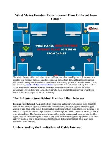 What Makes Frontier Fiber Internet Plans Different from Cable ...