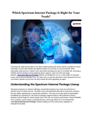 Which Spectrum Internet Package Is Right for Your Needs