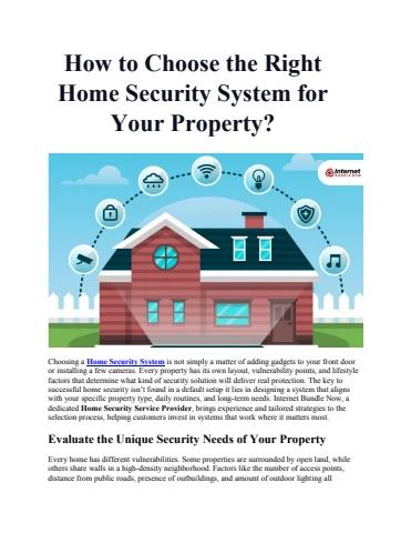 How to Choose the Right Home Security System for Your Property
