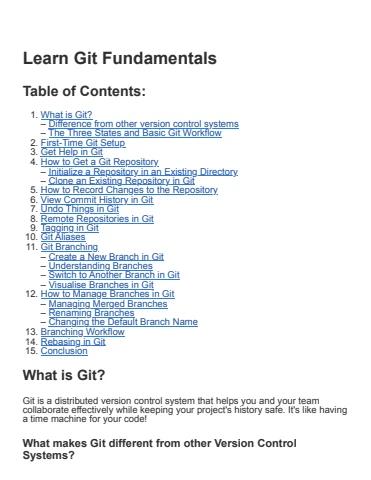 1.1 Learn Git Fundamentals
