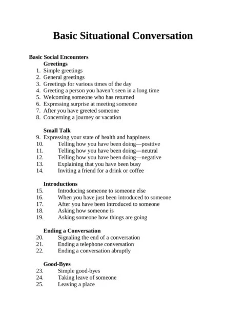 Basic Situational Conversation Topics (pdf.io)