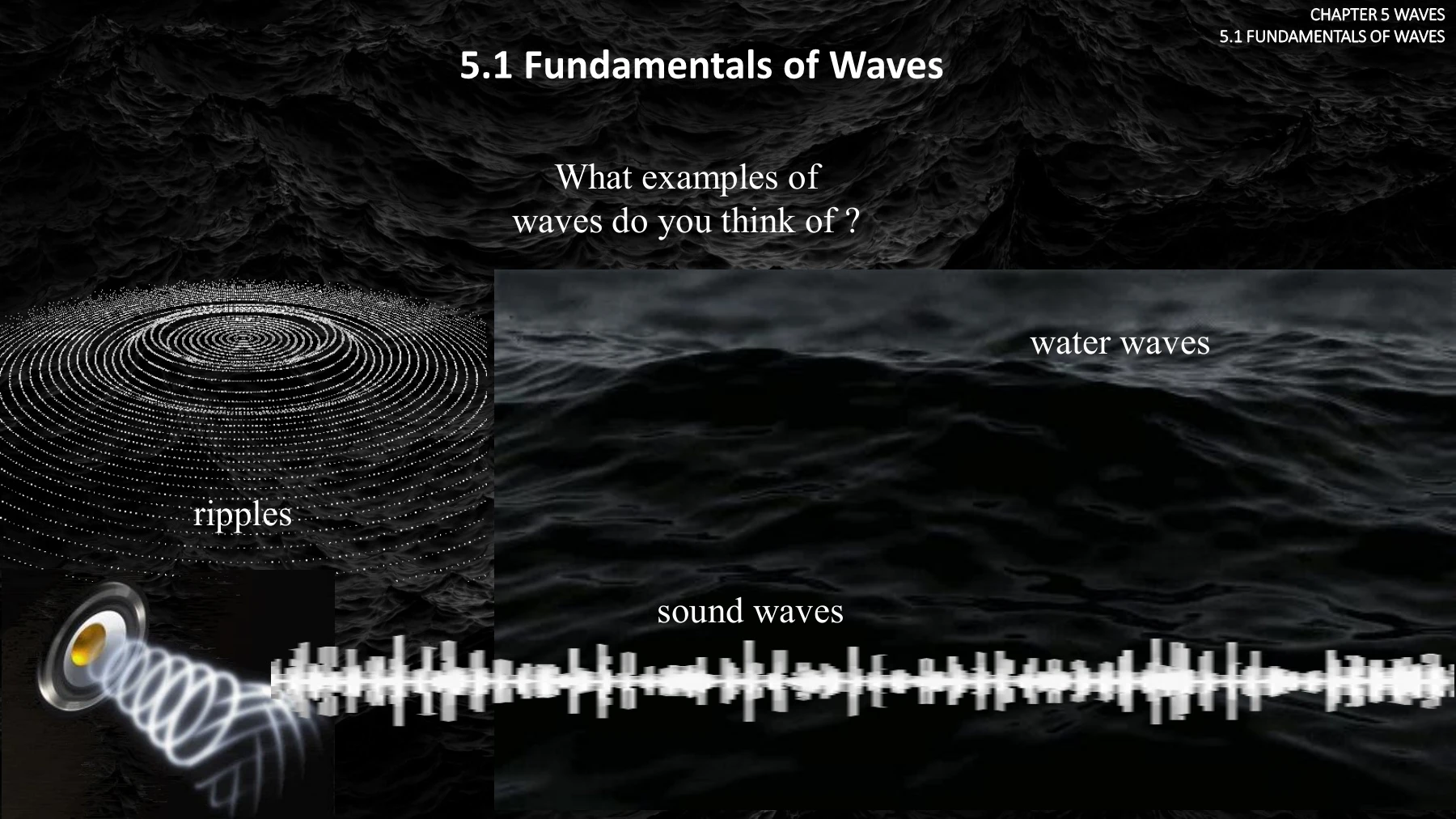 5.1 FUNDAMENTALS OF WAVES