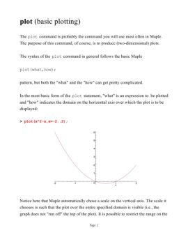 plot (basic plotting) - Penn Math
