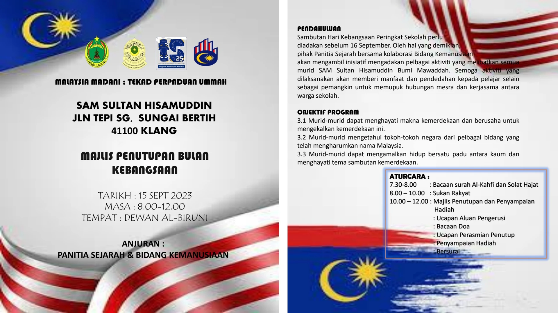 Sambert PAMPLET PENUTUP BULAN KEBANGSAAN SAMBERT 2023