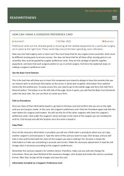 How Can I Make a Surgeons Preference Card - jeangardner153 Flip PDF ...