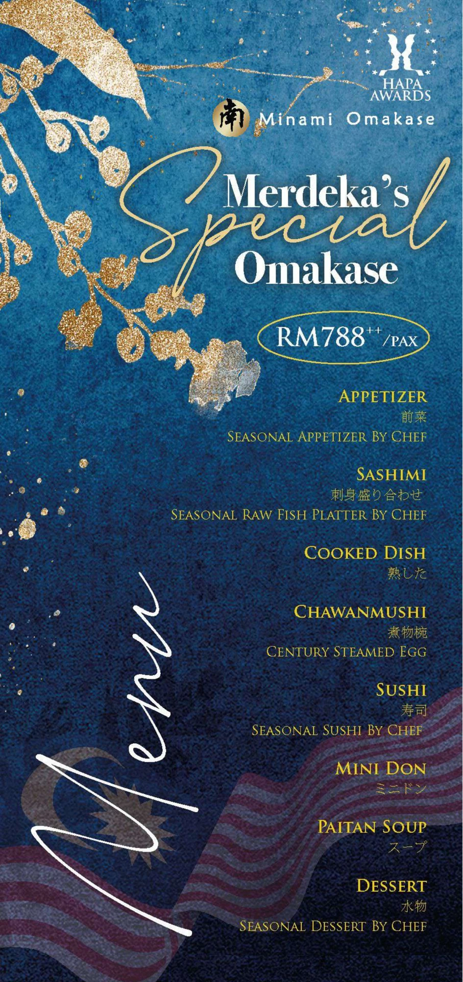 Minami Omakase Merdeka Menu
