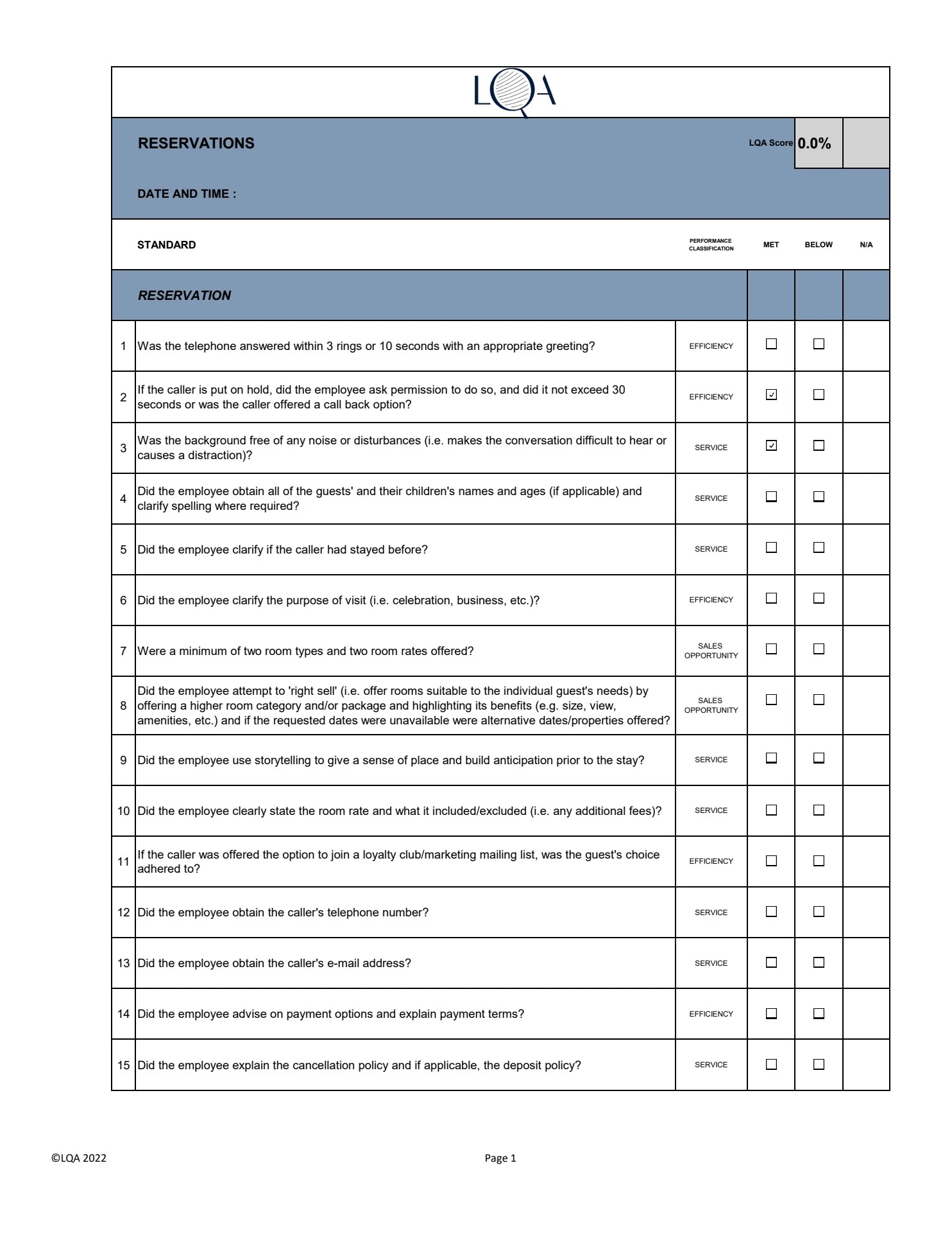 Lqa Updated 2023 LQA Luxury Benchmark - Room Standards