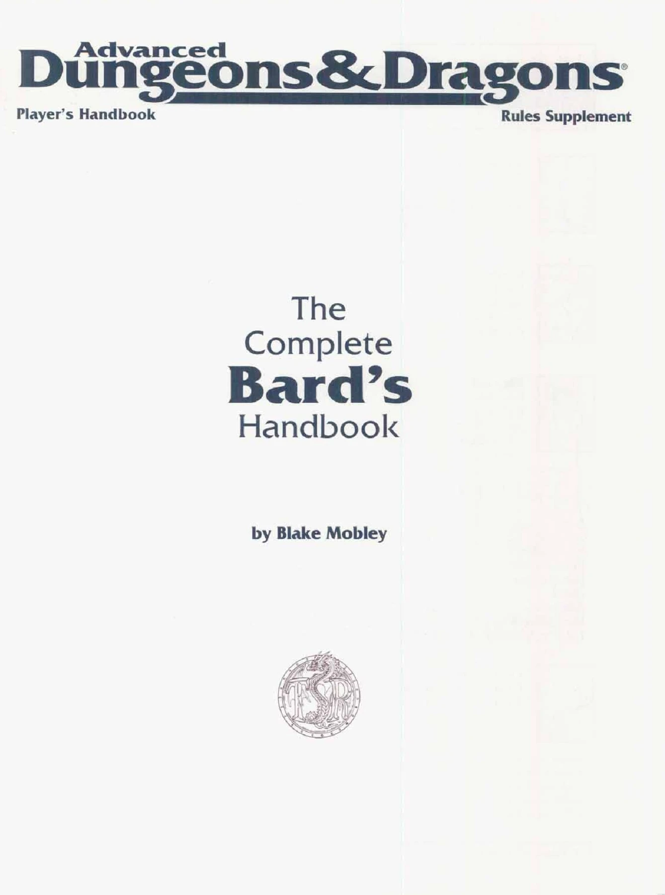 MJSR7 Le Manuel Complet du Barde (1 873799 33 0 MJSR7 Le Manuel Complet du Barde (1 873799 33 0