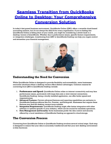 Seamless Transition from QuickBooks Online to Desktop