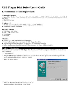 USB Floppy Disk Drive User's Guide - Baby Lock - Guset User Flip PDF ...
