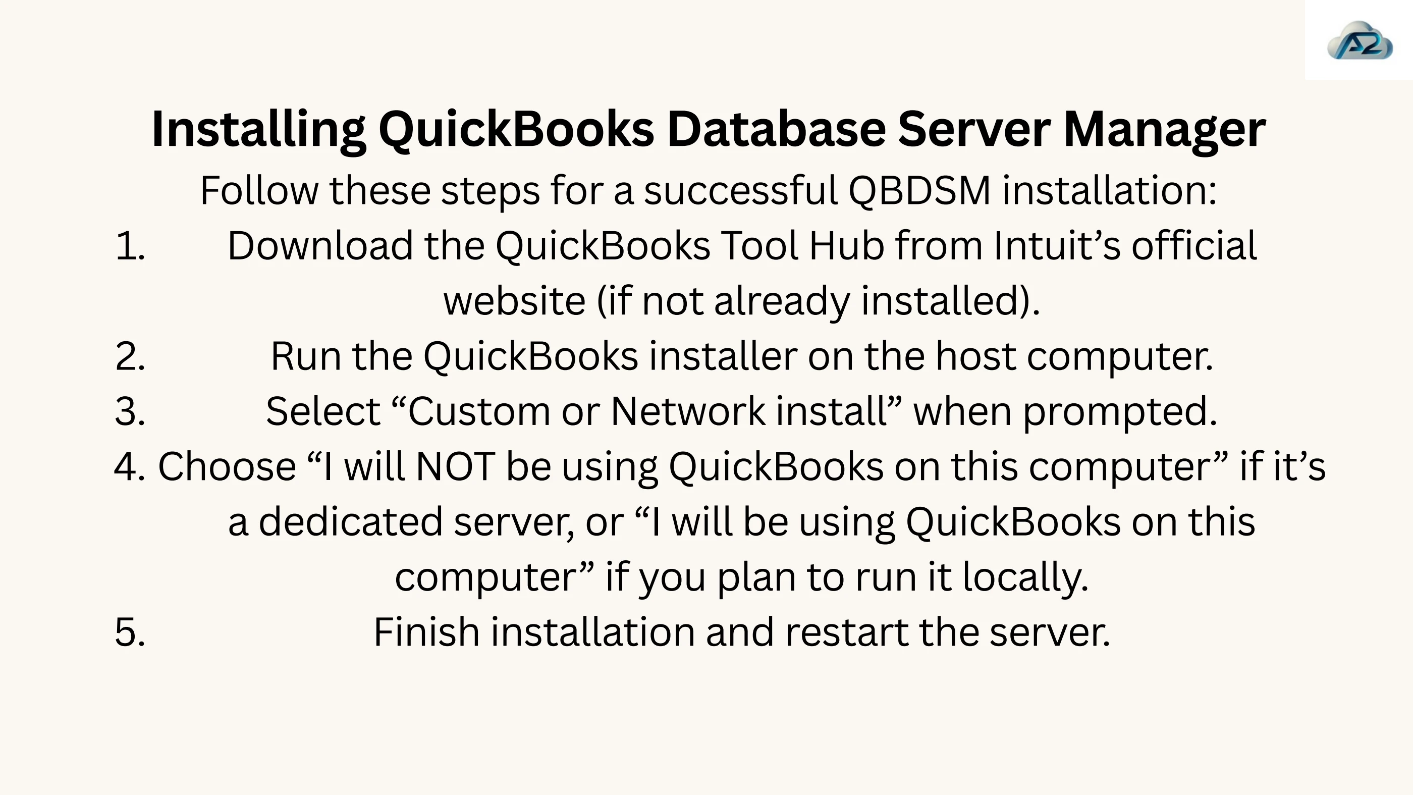 QuickBooks Database Server Manager for Multi-User Mode Complete Setup ...