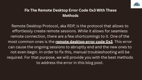 RDP Error Guide: Quick Solutions