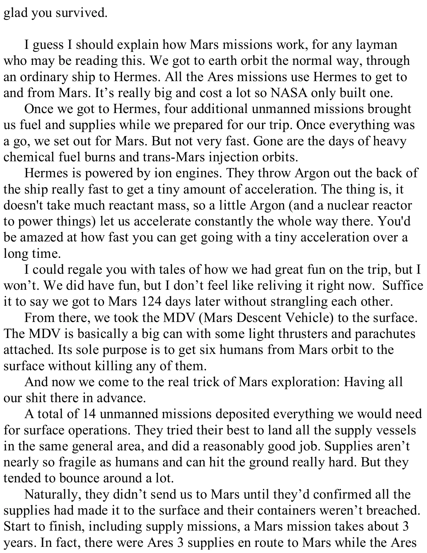 Marsian Script The Martian