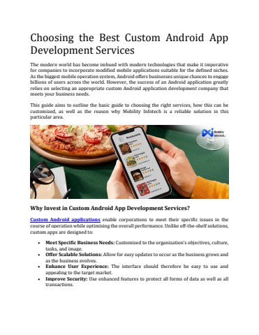 Choosing the Best Custom Android App Development Services
