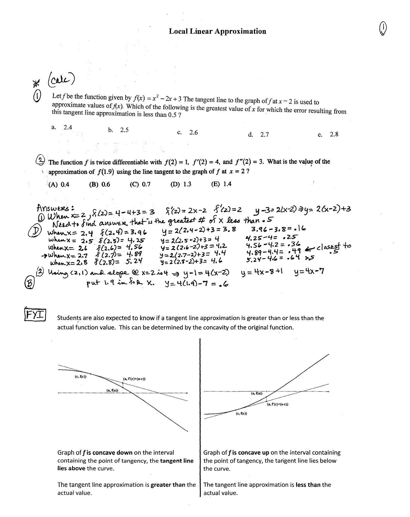 Local Approximation Local Linear Approximation - crunchy math
