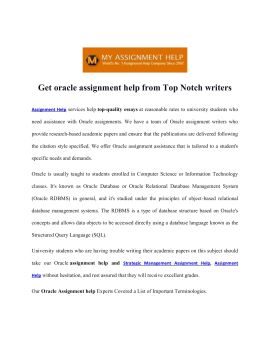 Get oracle assignment help from Top Notch writers - ellariasandy Flip ...