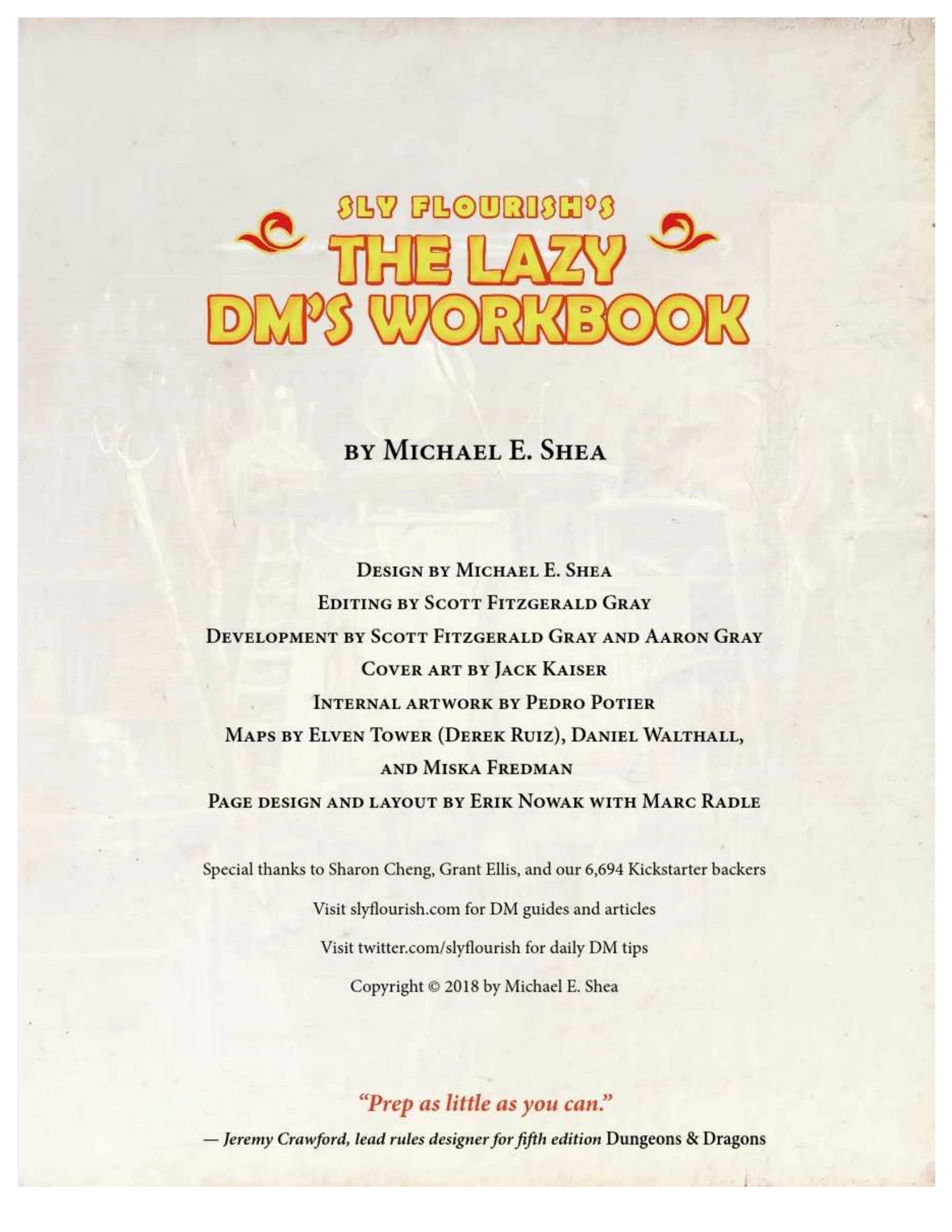 Sly Flourish's Lazy DM's Workbook